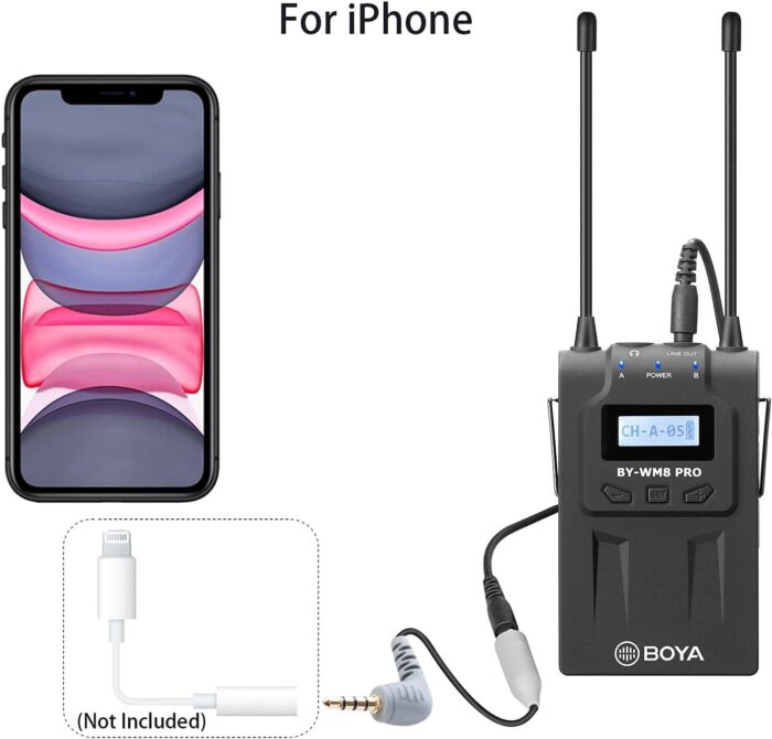 ⁦Boya WM8 Pro-K2 Uhf Wireless Lavalier Microphone⁩ - الصورة ⁦8⁩