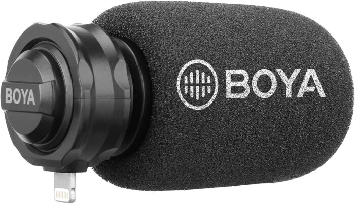 ⁦Boya by-dm200 digital condenser stereo microphone for iphone, ipad and all ios devices- Black⁩ - الصورة ⁦2⁩