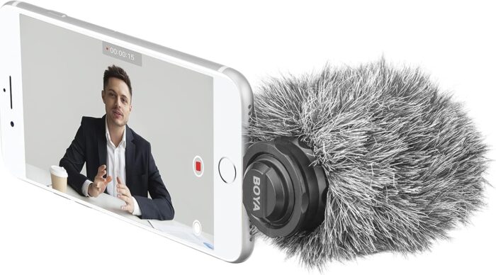 ⁦Boya by-dm200 digital condenser stereo microphone for iphone, ipad and all ios devices- Black⁩ - الصورة ⁦4⁩