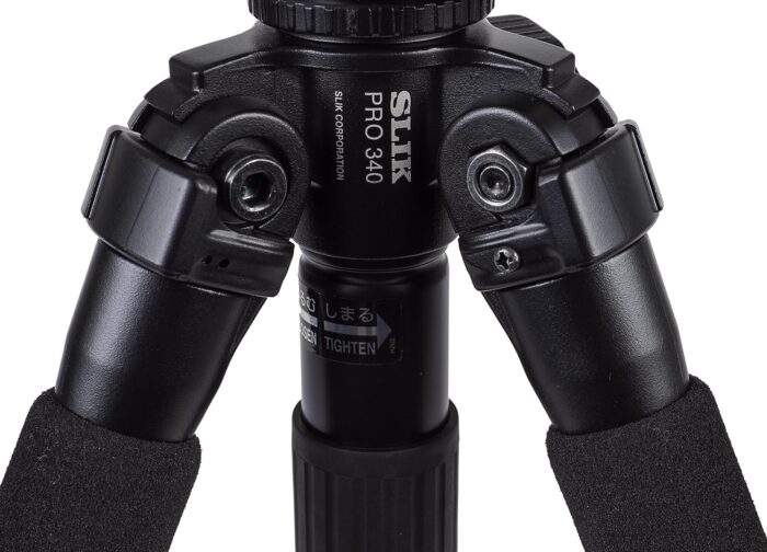 SLIK Pro 340 DX Tripod with SH-705E 3-Way, Pan-and-Tilt Head - Black - Image 6