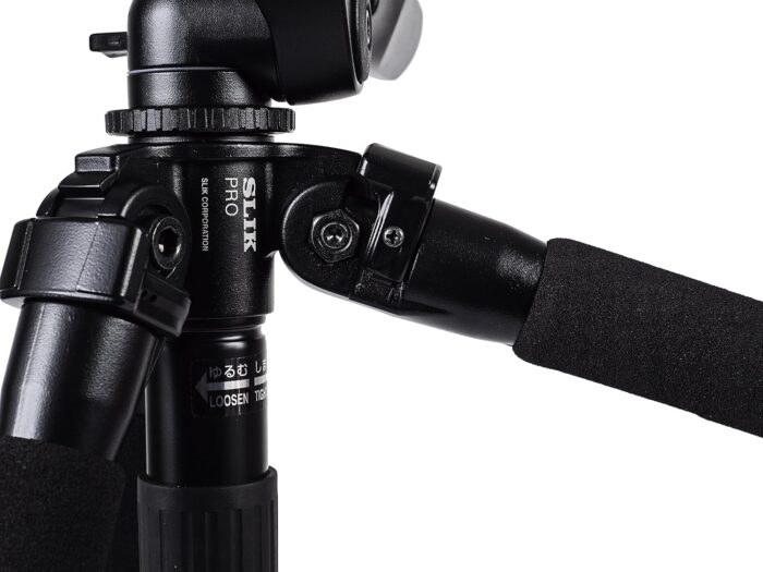 SLIK Pro 340 DX Tripod with SH-705E 3-Way, Pan-and-Tilt Head - Black - Image 4