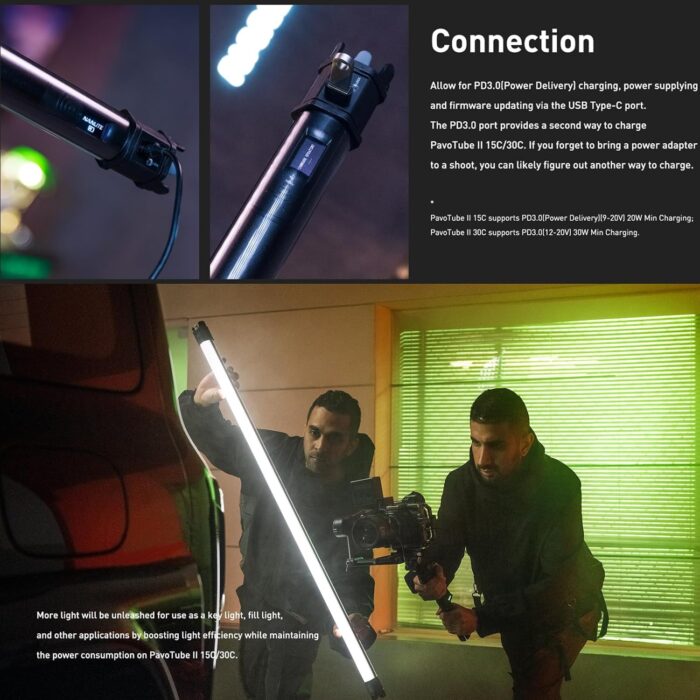 ⁦NANLITE Pavotube II 30C LED RGBWW Tube Light 2KIT⁩ - الصورة ⁦7⁩
