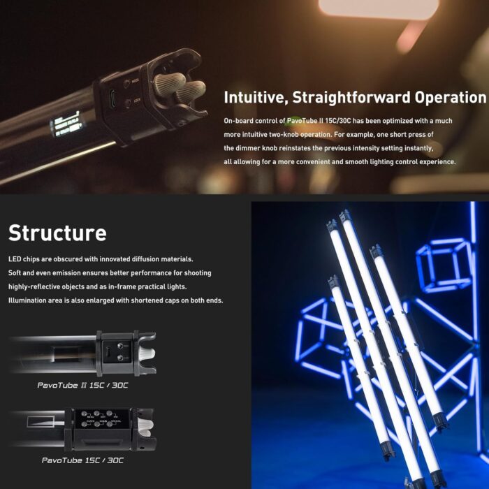 ⁦NANLITE Pavotube II 30C LED RGBWW Tube Light 2KIT⁩ - الصورة ⁦2⁩